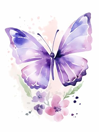 MIRONS Diamond Painting Kits, Lila Schmetterling 5D DIY Diamond Art Kits für Anfänger Diamant Malerei für Home Wall Decor Geschenk 40x50cm MIRONS Diamond Painting Kits, Lila Schmetterling 5D DIY Diamond Art Kits für Anfänger Diamant Malerei für Home Wall Decor Geschenk 40x50cm von MIRONS