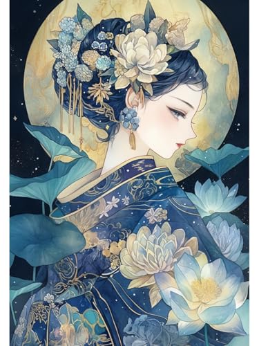 MIRONS Diamond Painting Kits, Mädchen und Blumen Diamant Malerei Set Paint with Diamonds,Gem Art Drill für Home Wall Decor 40x50cm MIRONS Diamond Painting Kits, Mädchen und Blumen Diamant Malerei Set Paint with Diamonds,Gem Art Drill für Home Wall Decor 40x50cm von MIRONS