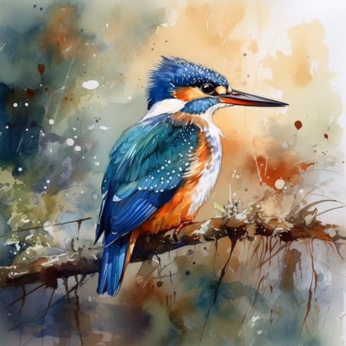 MIRONS Diamond Painting Kits, Schöner Eisvogel,E 5D Diamond Art Kits Full Drill Diamond Paintings Kit Crafts for Adults Kids Beginners, DIY Diamond Painting Gem Art Home Wall Decor,30 * 40cm von MIRONS