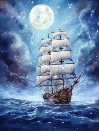 MIRONS Kreuzstich Stickpackungen, Segelschiff segelt auf See,I,40 * 50cm Stickerei Kreuzstich Kit Set Einschließlich Farbe Threads Baumwolle Tuch Nadel Zeichnung MIRONS Kreuzstich Stickpackungen, Segelschiff segelt auf See,I,40 * 50cm Stickerei Kreuzstich Kit Set Einschließlich Farbe Threads Baumwolle Tuch Nadel Zeichnung von MIRONS