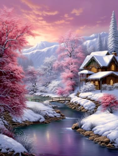 MIRONS Kreuzstich Stickpackungen Vorgedruckt Set, Winterwaldhütten-Schneeszene,I Kreuzstich Stickpackung Zum Sticken Starter Set FüR Erwachsene Kinder AnfäNger, 11CT Cross Stitch Kit MIRONS Kreuzstich Stickpackungen Vorgedruckt Set, Winterwaldhütten-Schneeszene,I Kreuzstich Stickpackung Zum Sticken Starter Set FüR Erwachsene Kinder AnfäNger, 11CT Cross Stitch Kit von MIRONS