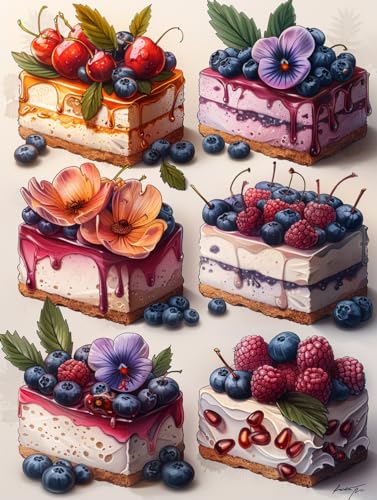 MIRONS Kreuzstich-Stickset, Exquisite Torte,I,50 * 70cm 11CT DIY gestempelte Kreuzstich-Kits Hand Volle Linie Vorgedruckte Stickerei Starter Kits für Anfänger von MIRONS