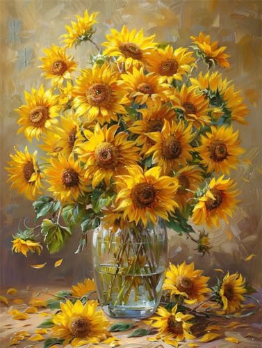 MIRONS Kreuzstich-Stickset, Sonnenblumen in einer Vase,P,50 * 70cm 11CT Sticken Set Erwachsene Kreuzstich,Kreuzstich Stickpackungen Vorgedruckt für Wandkunst-Heimdekoration MIRONS Kreuzstich-Stickset, Sonnenblumen in einer Vase,P,50 * 70cm 11CT Sticken Set Erwachsene Kreuzstich,Kreuzstich Stickpackungen Vorgedruckt für Wandkunst-Heimdekoration von MIRONS
