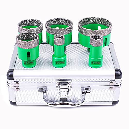 Diamant lochsäge M14 Gewinde 20/25/42/50/55/68 mm Diamantlochsäge Diamantbohrer Set 6 Stück Verpackt in Aluminiumbox Geeignet für Stein und Keramikfliesen Diamant lochsäge M14 Gewinde 20/25/42/50/55/68 mm Diamantlochsäge Diamantbohrer Set 6 Stück Verpackt in Aluminiumbox Geeignet für Stein und Keramikfliesen von MIRTHBUY