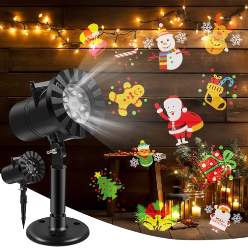 LED Projektor Weihnachten Aussen, Deko Projektorbeleuchtung Mit 16 Austauschbaren Linsen, 12 Themen, Wasserdicht für Außen Innen Garten LED Projektor Weihnachten Aussen, Deko Projektorbeleuchtung Mit 16 Austauschbaren Linsen, 12 Themen, Wasserdicht für Außen Innen Garten von MIRTHBUY