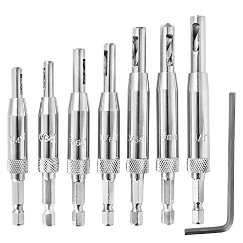 Scharnierbohrer Set,8 Stk,Selbstzentrierende Bohrer Set,Zentrierbohrer,Scharnierbohrer,Positioniert Pilot Loch Holz,für Scharniere Schubladenführungen 7 Größen mit 1 Sechseckig Schraubenschlüssel Scharnierbohrer Set,8 Stk,Selbstzentrierende Bohrer Set,Zentrierbohrer,Scharnierbohrer,Positioniert Pilot Loch Holz,für Scharniere Schubladenführungen 7 Größen mit 1 Sechseckig Schraubenschlüssel von MIRTHBUY