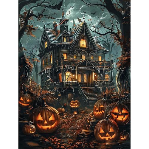 MISCER Diamond Painting für Erwachsene, Diamond Painting kit, Halloween 5D Diamant Malerei Set Anfänger, Schloss DIY Diamant Malerei Basteln Bilder Arts Geschenk für Zuhause Wand Deko 30x40cm von MISCER