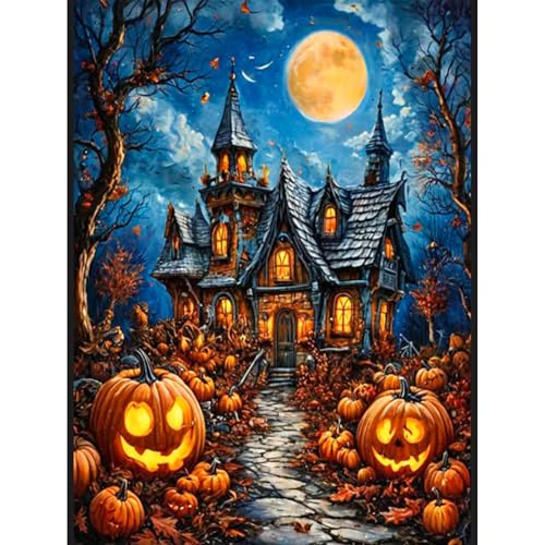 MISCER Diamond Painting für Erwachsene, Diamond Painting kit, Schloss 5D Diamant Malerei Set Anfänger, Halloween DIY Diamant Malerei Basteln Bilder Arts Geschenk für Zuhause Wand Deko 30x40cm von MISCER