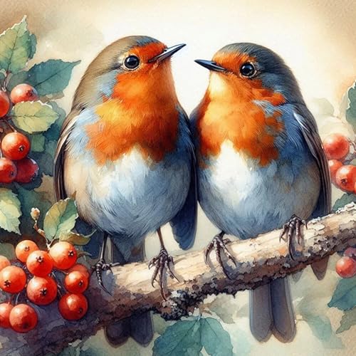 MISCER Diamond Painting für Erwachsene,Diamond Painting kit,Niedlicher Vogel 5D Diamant Malerei Set Anfänger,Tiere DIY Diamant Malerei Basteln Bilder Arts Geschenk für Zuhause Wand Deko 30x30cm von MISCER