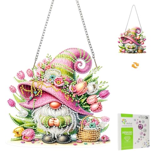 MISCER Diamond painting Hängende Ornament Kit, Zwerg Tulpe DIY Doppelseitig Fensterbilder Anhänger, Diamant Kunst Anhänger Kit für Kinder Erwachsene Tür-oder Fenster Wand Deko MISCER Diamond painting Hängende Ornament Kit, Zwerg Tulpe DIY Doppelseitig Fensterbilder Anhänger, Diamant Kunst Anhänger Kit für Kinder Erwachsene Tür-oder Fenster Wand Deko von MISCER