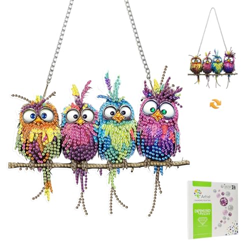 MISCER Eule Diamond painting Hängende Ornament Kit, DIY Doppelseitig Diamant Malerei Fensterbilder Anhänger, Diamant Kunst Anhänger Kit für Kinder Erwachsene Tür-oder Fenster Wand Deko MISCER Eule Diamond painting Hängende Ornament Kit, DIY Doppelseitig Diamant Malerei Fensterbilder Anhänger, Diamant Kunst Anhänger Kit für Kinder Erwachsene Tür-oder Fenster Wand Deko von MISCER
