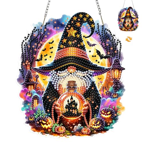 MISCER Halloween Diamond painting Hängende Ornament Kit, Gnom DIY Doppelseitig Diamant Malerei Fensterbilder Anhänger, Diamant Kunst Anhänger Kit für Kinder Erwachsene Tür-oder Fenster Wand Deko MISCER Halloween Diamond painting Hängende Ornament Kit, Gnom DIY Doppelseitig Diamant Malerei Fensterbilder Anhänger, Diamant Kunst Anhänger Kit für Kinder Erwachsene Tür-oder Fenster Wand Deko von MISCER