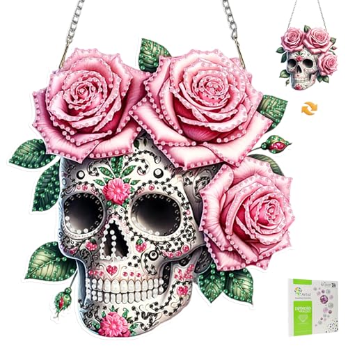 MISCER Halloween Diamond painting Hängende Ornament Kit, Schädel DIY Doppelseitig Diamant Malerei Fensterbilder Anhänger, Diamant Kunst Anhänger Kit für Kinder Erwachsene Tür-oder Fenster Wand Deko MISCER Halloween Diamond painting Hängende Ornament Kit, Schädel DIY Doppelseitig Diamant Malerei Fensterbilder Anhänger, Diamant Kunst Anhänger Kit für Kinder Erwachsene Tür-oder Fenster Wand Deko von MISCER