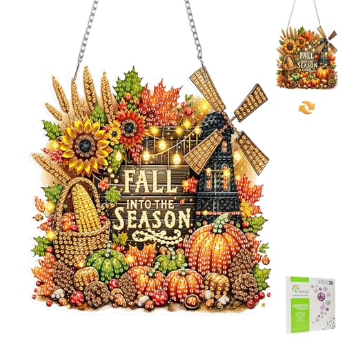 MISCER Herbsternte Diamond painting Hängende Ornament Kit, Kürbis DIY Doppelseitig Diamant Malerei Fensterbilder Anhänger, Diamant Kunst Anhänger Kit für Kinder Erwachsene Tür-oder Fenster Wand Deko MISCER Herbsternte Diamond painting Hängende Ornament Kit, Kürbis DIY Doppelseitig Diamant Malerei Fensterbilder Anhänger, Diamant Kunst Anhänger Kit für Kinder Erwachsene Tür-oder Fenster Wand Deko von MISCER