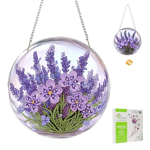 MISCER Lavendel Diamond painting Hängende Ornament Kit, DIY Doppelseitig Diamant Malerei Fensterbilder Anhänger, Diamant Kunst Anhänger Kit für Kinder Erwachsene Tür-oder Fenster Wand Deko MISCER Lavendel Diamond painting Hängende Ornament Kit, DIY Doppelseitig Diamant Malerei Fensterbilder Anhänger, Diamant Kunst Anhänger Kit für Kinder Erwachsene Tür-oder Fenster Wand Deko von MISCER
