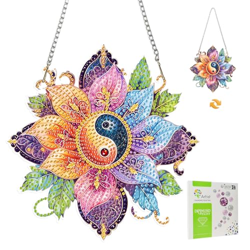 MISCER Mandala Diamond painting Hängende Ornament Kit, DIY Doppelseitig Diamant Malerei Fensterbilder Anhänger, Diamant Kunst Anhänger Kit für Kinder Erwachsene Tür-oder Fenster Wand Deko MISCER Mandala Diamond painting Hängende Ornament Kit, DIY Doppelseitig Diamant Malerei Fensterbilder Anhänger, Diamant Kunst Anhänger Kit für Kinder Erwachsene Tür-oder Fenster Wand Deko von MISCER