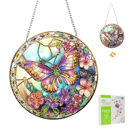 MISCER Schmetterling Diamond painting Hängende Ornament Kit, DIY Doppelseitig Diamant Malerei Fensterbilder Anhänger, Diamant Kunst Anhänger Kit für Kinder Erwachsene Tür-oder Fenster Wand Deko MISCER Schmetterling Diamond painting Hängende Ornament Kit, DIY Doppelseitig Diamant Malerei Fensterbilder Anhänger, Diamant Kunst Anhänger Kit für Kinder Erwachsene Tür-oder Fenster Wand Deko von MISCER