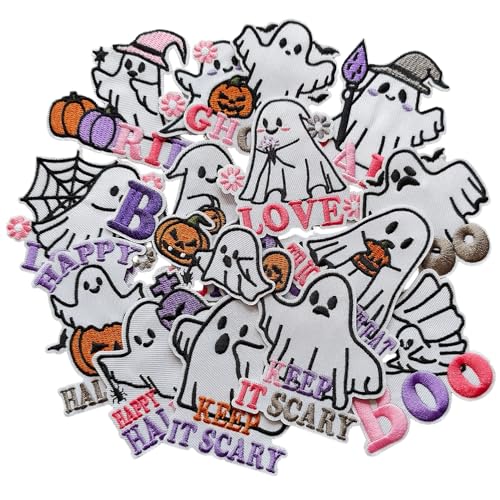 MISDONR 16 x Geister-Aufnäher zum Aufbügeln, für Halloween, bestickt, für Reparatur, Dekoration, Jacke, Jeans, Kleidung, Hüte, Schuhe, Taschen MISDONR 16 x Geister-Aufnäher zum Aufbügeln, für Halloween, bestickt, für Reparatur, Dekoration, Jacke, Jeans, Kleidung, Hüte, Schuhe, Taschen von MISDONR
