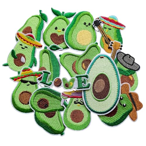 MISDONR Avocado-Aufnäher zum Aufbügeln, bestickt, für Reparatur, Dekoration, Jacke, Jeans, Kleidung, Hüte, Schuhe, Taschen, 14 Stück MISDONR Avocado-Aufnäher zum Aufbügeln, bestickt, für Reparatur, Dekoration, Jacke, Jeans, Kleidung, Hüte, Schuhe, Taschen, 14 Stück von MISDONR