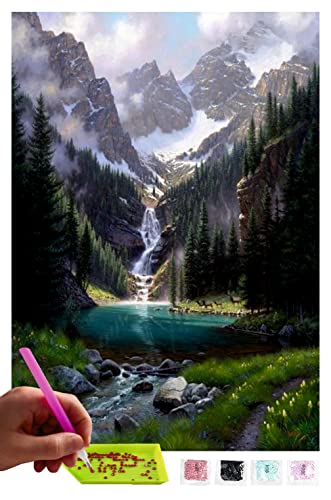 MISHBAY Diamond Painting Erwachsene 30x40cm Bergwasserfall - Diamant Painting Bilder - DIY Strass Mosaikbild mit Hochwertiger Leinwand - Kreatives Hobb MISHBAY Diamond Painting Erwachsene 30x40cm Bergwasserfall - Diamant Painting Bilder - DIY Strass Mosaikbild mit Hochwertiger Leinwand - Kreatives Hobb von MISHBAY