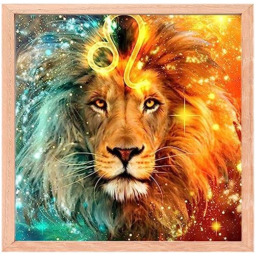 MISHBAY Diamond Painting Löwe - 30x30cm Diamond Painting Erwachsene - Diamant Painting Bilder mit Rahmen - DIY 5D Satz Wand Dekor Diamantstickerei Löwen von MISHBAY