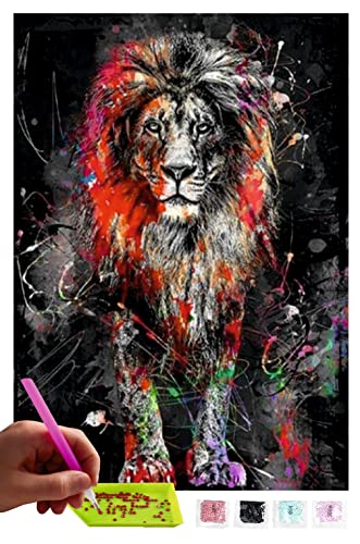 MISHBAY Diamond Painting Löwe - 30x40cm Diamond Painting Erwachsene - Diamant Painting Bilder Löwe - DIY 5D Satz Wand Dekor Diamantstickerei MISHBAY Diamond Painting Löwe - 30x40cm Diamond Painting Erwachsene - Diamant Painting Bilder Löwe - DIY 5D Satz Wand Dekor Diamantstickerei von MISHBAY