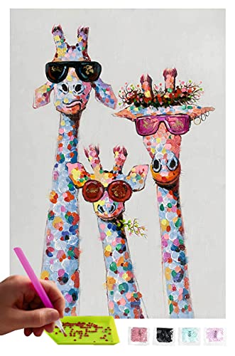 MISHBAY Diamond Painting Tiere - 30x40cm Diamond Painting Erwachsene - Diamant Painting Bilder Giraffen - DIY 5D Satz Wand Dekor Diamantstickerei von MISHBAY