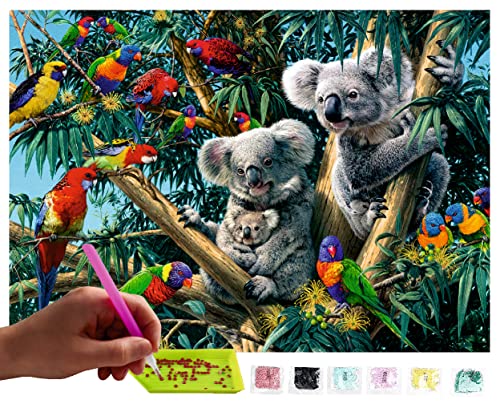 MISHBAY Diamond Painting Tiere - 30x40cm Diamond Painting Erwachsene - Diamant Painting Bilder Koala - DIY 5D Satz Wand Dekor Diamantstickerei von MISHBAY