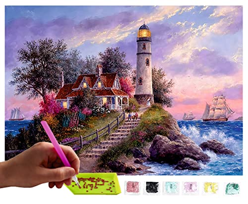 MISHBAY Diamond Painting Leuchtturm - 30x40cm Diamond Painting Erwachsene - Diamant Painting Bilder - DIY 5D Satz Wand Dekor Diamantstickerei MISHBAY Diamond Painting Leuchtturm - 30x40cm Diamond Painting Erwachsene - Diamant Painting Bilder - DIY 5D Satz Wand Dekor Diamantstickerei von MISHBAY