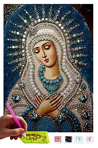 MISHBAY Diamond Painting Religion - 30x40cm Diamond Painting Erwachsene - Diamant Painting Bilder Maria - DIY 5D Satz Wand Dekor Diamantstickerei von MISHBAY