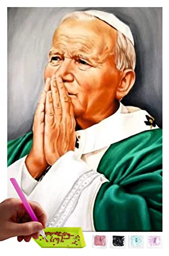 MISHBAY Diamond Painting Religion - 30x40cm Diamond Painting Erwachsene - Diamant Painting Bilder Papst - DIY 5D Satz Wand Dekor Diamantstickerei MISHBAY Diamond Painting Religion - 30x40cm Diamond Painting Erwachsene - Diamant Painting Bilder Papst - DIY 5D Satz Wand Dekor Diamantstickerei von MISHBAY
