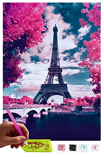 MISHBAY Diamond Painting Eifelturm - 30x40cm Diamond Painting Erwachsene - Diamant Painting Bilder Paris - DIY 5D Satz Wand Dekor Diamantstickerei MISHBAY Diamond Painting Eifelturm - 30x40cm Diamond Painting Erwachsene - Diamant Painting Bilder Paris - DIY 5D Satz Wand Dekor Diamantstickerei von MISHBAY