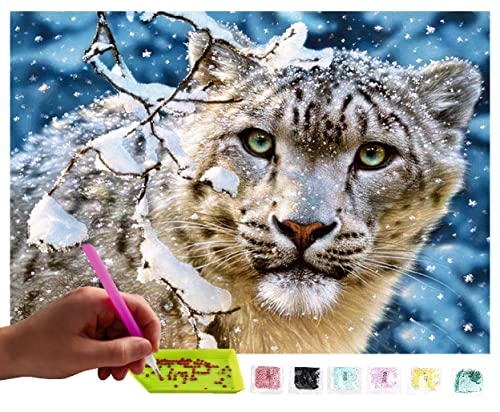 MISHBAY Diamond Painting Löwe - 30x40cm Diamond Painting Erwachsene - Diamant Painting Bilder Schneeleopard - DIY 5D Satz Wand Dekor Diamantstickerei MISHBAY Diamond Painting Löwe - 30x40cm Diamond Painting Erwachsene - Diamant Painting Bilder Schneeleopard - DIY 5D Satz Wand Dekor Diamantstickerei von MISHBAY