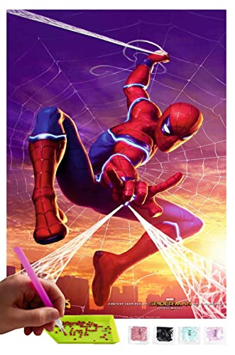 MISHBAY Diamond Painting Marvel - 30x40cm Diamond Painting Erwachsene Spiderman - 5D Diamant Painting Bilder Avengers - Malen nach Zahlen Crystal Art von MISHBAY