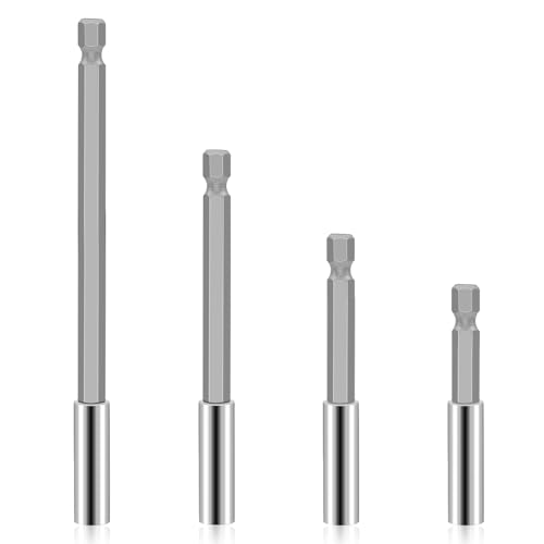 MISIQIMA 4 Stück Magnet Bit Verlängerungsset, Bithalter Magnetisch 60 MM|75 MM|100 MM|150 MM, Magnetische Bit Verlängerung für Elektrische und Pneumatische Schraubendreher von MISIQIMA