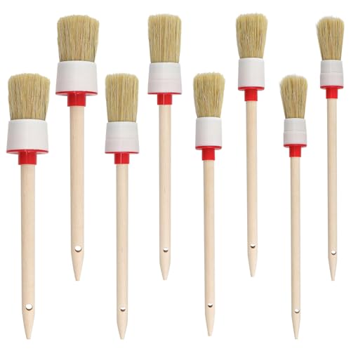 MISIQIMA 8 Stück Borstenpinsel, Pinsel Rund, Wachspinsel, Lackpinsel, 20MM|25MM|30MM|35MM Rundpinsel Set, Naturborstenpinsel für Malerei, Streichen sie die Wände und Möbel MISIQIMA 8 Stück Borstenpinsel, Pinsel Rund, Wachspinsel, Lackpinsel, 20MM|25MM|30MM|35MM Rundpinsel Set, Naturborstenpinsel für Malerei, Streichen sie die Wände und Möbel von MISIQIMA