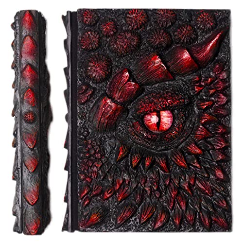 MISNODE 3D-Drachen-Hardcover-Skulptur-Tagebuch, handgefertigtes magisches Harz-Hand-Kontobuch, Tagebuch, Notizblock, Skizzenbuch, Drachen-Geschenke für Frauen & Männer, A5, Rot MISNODE 3D-Drachen-Hardcover-Skulptur-Tagebuch, handgefertigtes magisches Harz-Hand-Kontobuch, Tagebuch, Notizblock, Skizzenbuch, Drachen-Geschenke für Frauen & Männer, A5, Rot von MISNODE