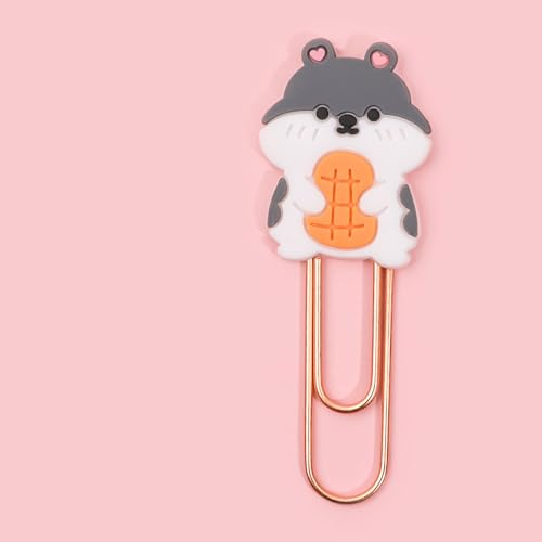 MISNODE Niedliche Büroklammern mit Cartoon-Muster, Lesezeichenklammern, Leichte Tragbare Büroklammern, Büroklammern, Büroklammern, Büroklammern für Büro, Schule, Zuhause,(Hamster) von MISNODE