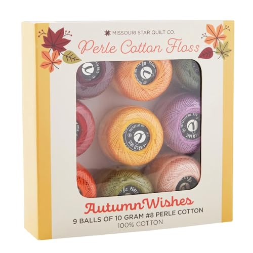 Missouri Star Autumn Wishes Perl-Baumwollseide-Packung, 9 lebendige #8 Perl-Baumwoll-Stickgarn-Bälle für Herbststeppen, Handnähen, Abziehen und Stichprojekte Missouri Star Autumn Wishes Perl-Baumwollseide-Packung, 9 lebendige #8 Perl-Baumwoll-Stickgarn-Bälle für Herbststeppen, Handnähen, Abziehen und Stichprojekte von MISSOURI STAR QUILT CO.