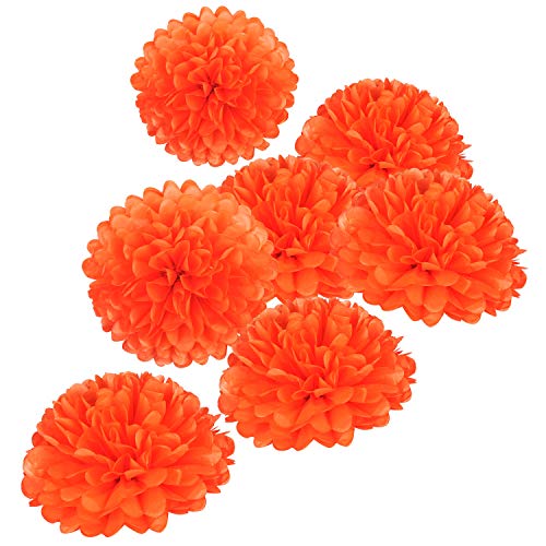 25,4 cm orange Seidenpapier-Pompons DIY Seidenpapier Blumen für Geburtstag Hochzeit Babyparty Tee Party Dessert Tischdekoration 18 Stück von MISU