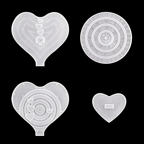 1 Set Hanging Anhänger Silikonformhandhandwerk Zeichen Handgemachtes Mond/Liebesherzkalender Aufgelistet Silikonform Pfannkuchen Pfannkuchen Hersteller von MISUVRSE