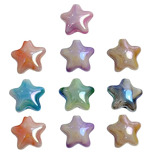10 Stück Früherziehung Acryl Zweifarbiger Farbverlauf Wolke Stern Perlen Farbe lose Perlen Handy Zubehör Materialien von MISUVRSE