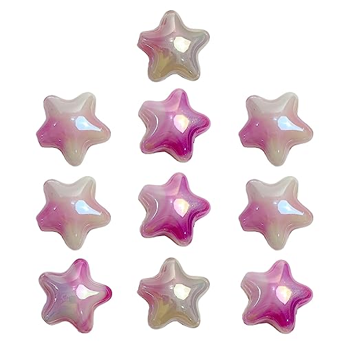 10 Stück Früherziehung Acryl Zweifarbiger Farbverlauf Wolke Stern Perlen Farbe lose Perlen Handy Zubehör Materialien von MISUVRSE