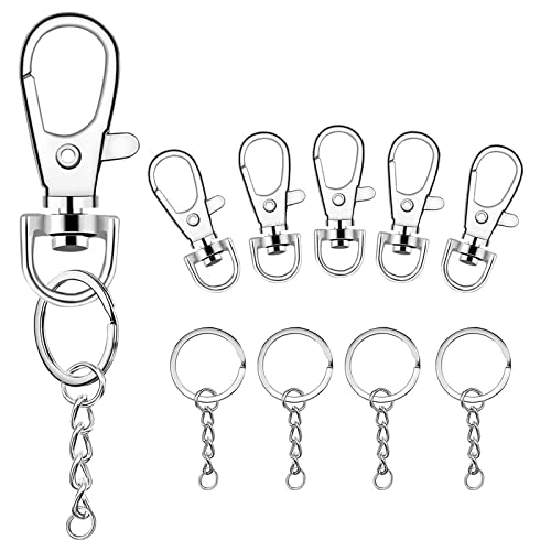100 Stück Metall-Karabinerverschlüsse mit Schlüsselanhänger-Zubehör-Set für Ketten, Schmuck, mit Clips für Kinder, Ringe, Bastelzubehör 100 Stück Metall-Karabinerverschlüsse mit Schlüsselanhänger-Zubehör-Set für Ketten, Schmuck, mit Clips für Kinder, Ringe, Bastelzubehör von MISUVRSE