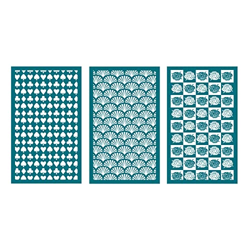 3 Stück Love-Heart Siebdruck-Schablonen Schneeflocke wiederverwendbare Siebdruck-Mesh-Schablonen Transfer für Basteldekoration von MISUVRSE