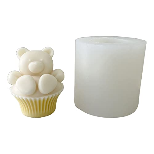 3D-Silikon-Muffinförmchen, Bärenform, Wachsschmelz, Polymer, handgefertigte Projekte, Formzubehör von MISUVRSE