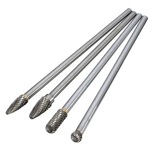 4 PCs 5 9-Zoll Langwolfram Stahlmassivkarbid Rotationsburrs Mit 6-mm Schaftanpassungs Rotary Werkzeug Für Holzbearbeitungsbohrer von MISUVRSE