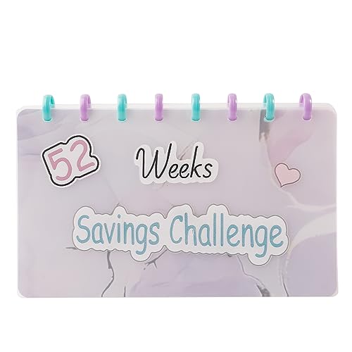 52 Wochen Spar-Herausforderung PVC Budget Binder Sparbinder für Familienbudgets Wiederverwendbares Budgetbuch von MISUVRSE