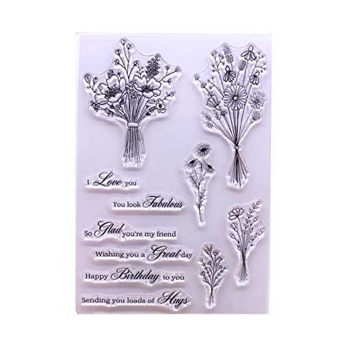 MISUVRSE Blumensträuße Segensworte Transparenter Stempel Siegel Handgefertigtes Kunsthandwerk Prägung Dekor Für Kartenherstellung DIY Scrapbooking Dekor Transparente Stempel Zum Basteln MISUVRSE Blumensträuße Segensworte Transparenter Stempel Siegel Handgefertigtes Kunsthandwerk Prägung Dekor Für Kartenherstellung DIY Scrapbooking Dekor Transparente Stempel Zum Basteln von MISUVRSE