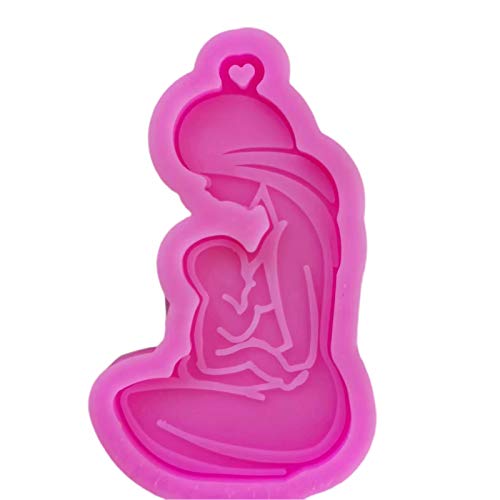 Glänzende Silikonform für Schlüsselanhänger mit stillender Mutter, Epoxidharz, Schmuckanhänger, Harzguss von MISUVRSE